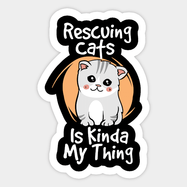 Cute Rescuing Cat Adoption Sticker by dilger